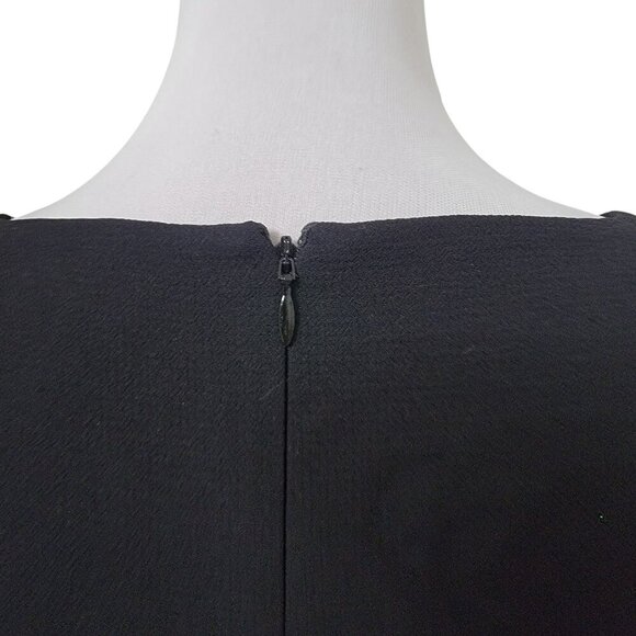 Loft Size 4 Black Flutter Sleeve Sheath Dress, Gently Used Condition - Picture 5 of 16